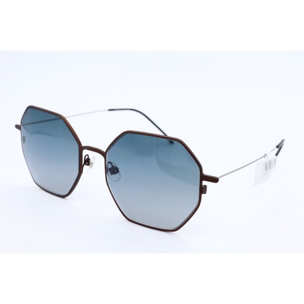 New Prodesign Denmark 8127 c.4921 Hexagonal Red-Brown Sunglasses Blue Lenses